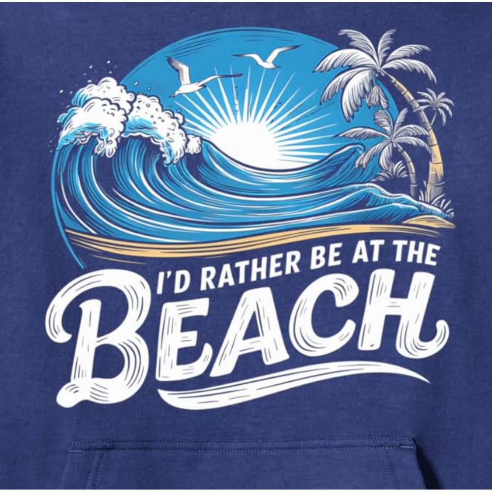 Hoodie for Mens Womens Beach Vibes Summer Vacation Id Rather Be at the Beach Ocean Pullover Hoodie Graphic Hoodies sweatshirt