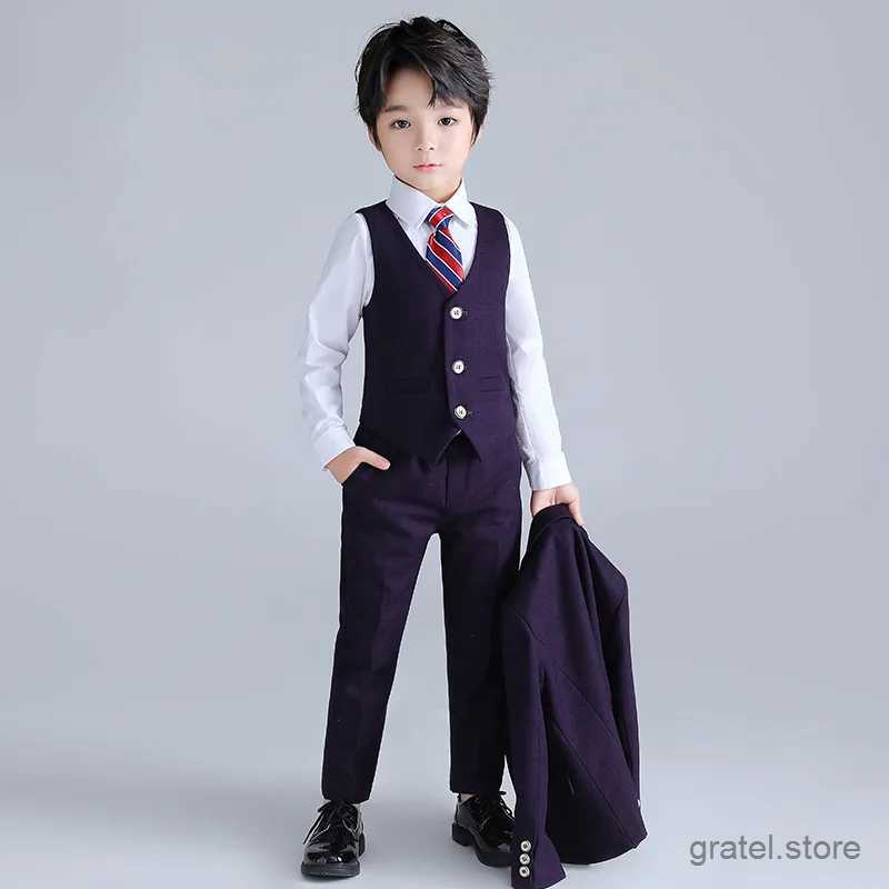 Suits Kids Party Sets Teenager Modeling Wedding Tuxedo Full Dress Children Graduation Costume New Year Baby Boys Photography Suit