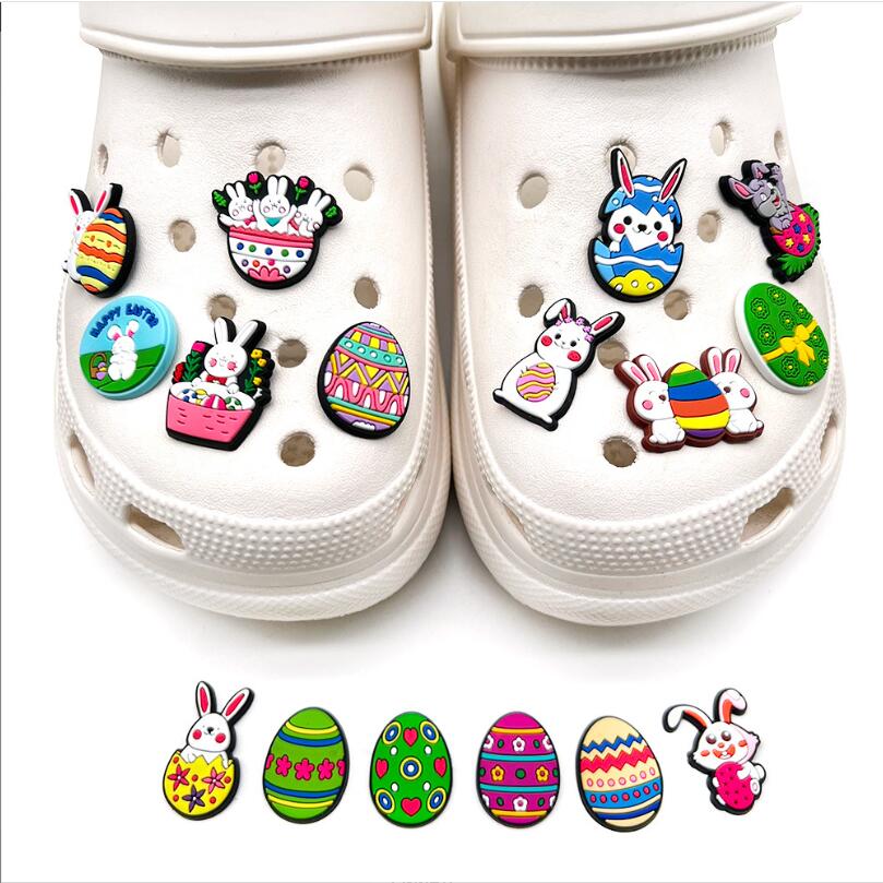 Shoe Parts Accessories Charms Pvc Cartoon Clog Decoration Buckle Pins Charm Buttons easter Drop Delivery Dhp9H