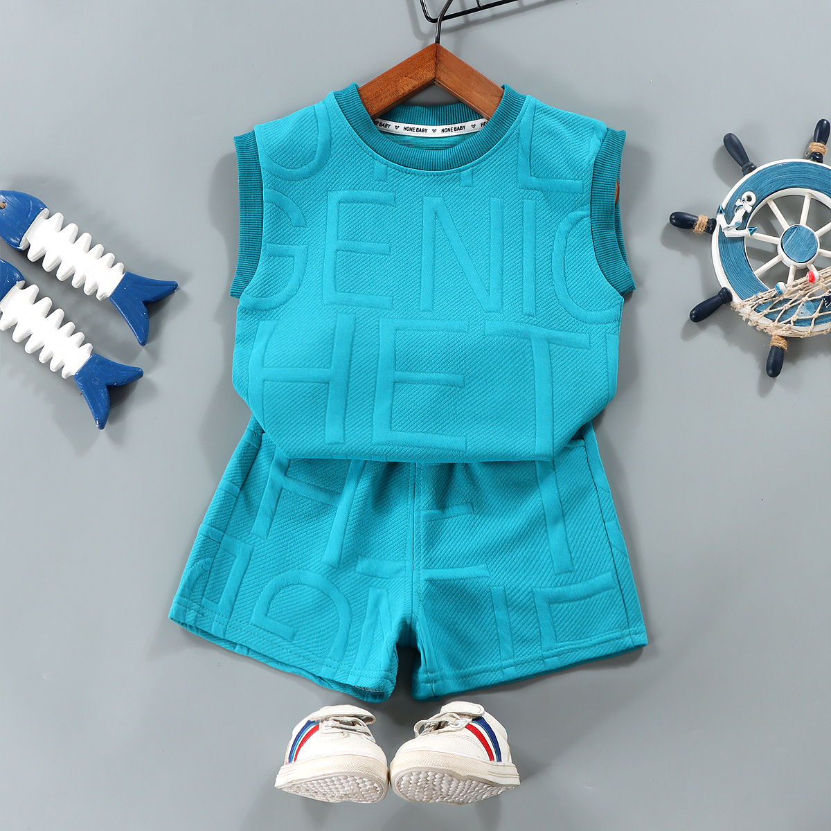 Tshirts Childrens Vest Set Boys Tops Shorts Tshirts Sleeveless Summer Clothes Tees Big Girls Toddler Youth Loose Kids Clothing Pink White Coffee Green