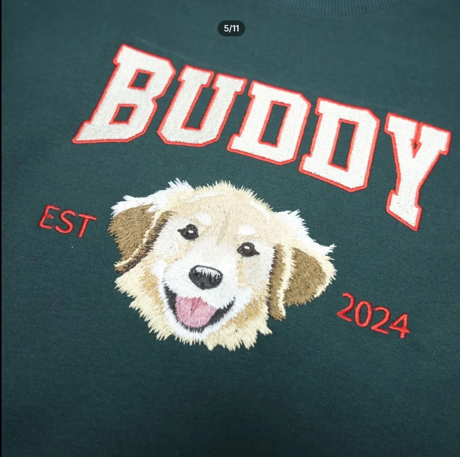 Custom Embroidered Christmas Hoodie with Glitter Bow for Family and Pets - Festive Style