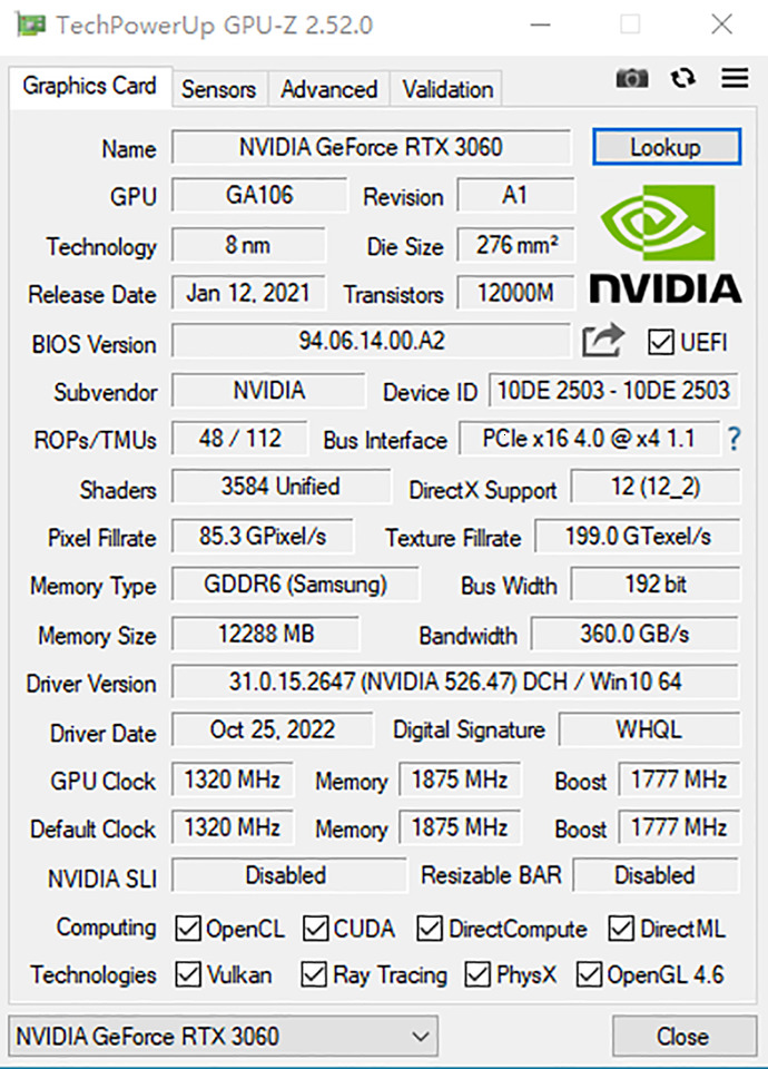 MLLSE RTX 3060 12GB Graphics Card GDDR6 192Bit PCI Express 4.0 16 8Pin NVIDIA GPU Rtx 3060 Gaming Video Card Placa De Video