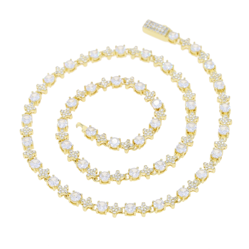 Prong Setting Cross Tennis Chain Bracelets for Women Iced Out Cubic Zirconia Paved Bg Cz Round Shape Fashion Jewelry 1d0b