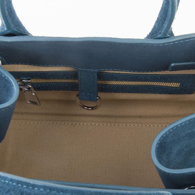 Donna-In Suede Handbag Genuine Cow Leather Casual Tote Bag For Women Brown Solid Large Capacity Commute Travel Bags BagVoyage