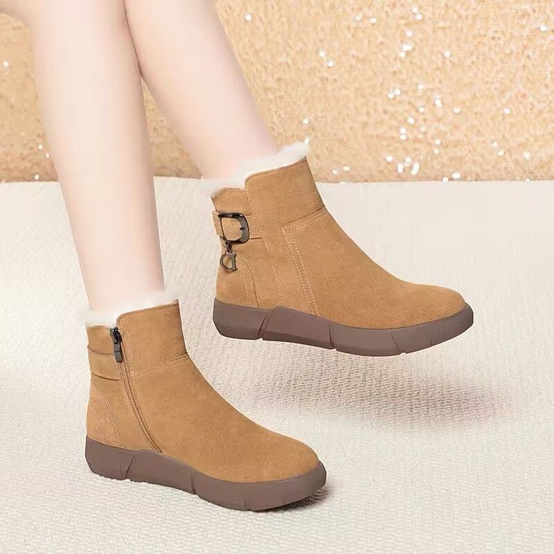Winter Snow Boots: Fur-ed Warm Anti-slip Sole Casual Short Booties for Women 7fb0
