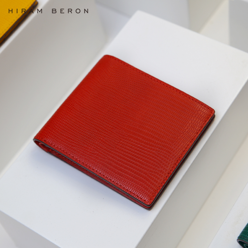 Hiram Beron Men Brand Italian Leather Lizard Pattern Card Case Gift For Him Dropship Leather Business Style BagVoyage