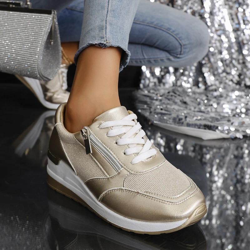 Designer Casual Shoes Womens Sneakers Fashion Tennis Female Platform Woman-shoes Trainers Large Wedge Thick Sole Roses Women