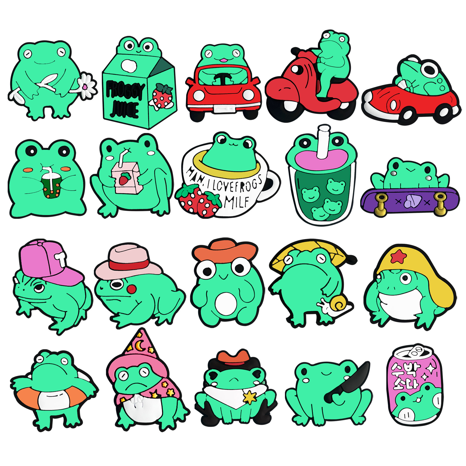 Shoe Parts Accessories cute frog clog accessory shoes flower shoe buckle pvc soft glue cross laces buckle clog diy