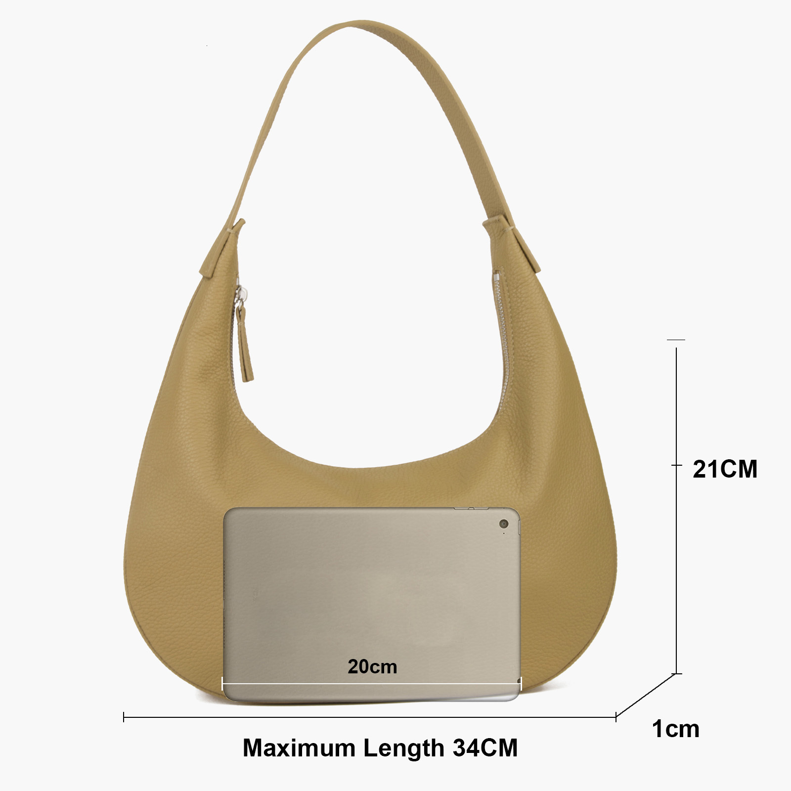 First Layer Cow Leather Half Moon Handbag Genuine Calfskin Crescent Shoulder Hobo Bag Full Grained Casual Commute Genuine Leather BagVoyage