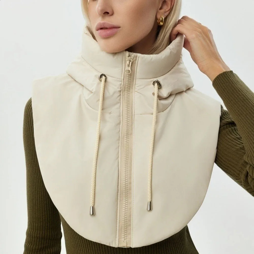 Winter coat scarf hooded false collar hat jacket collar ring scarf collar warm zipper fashionable ultra light warm 241116