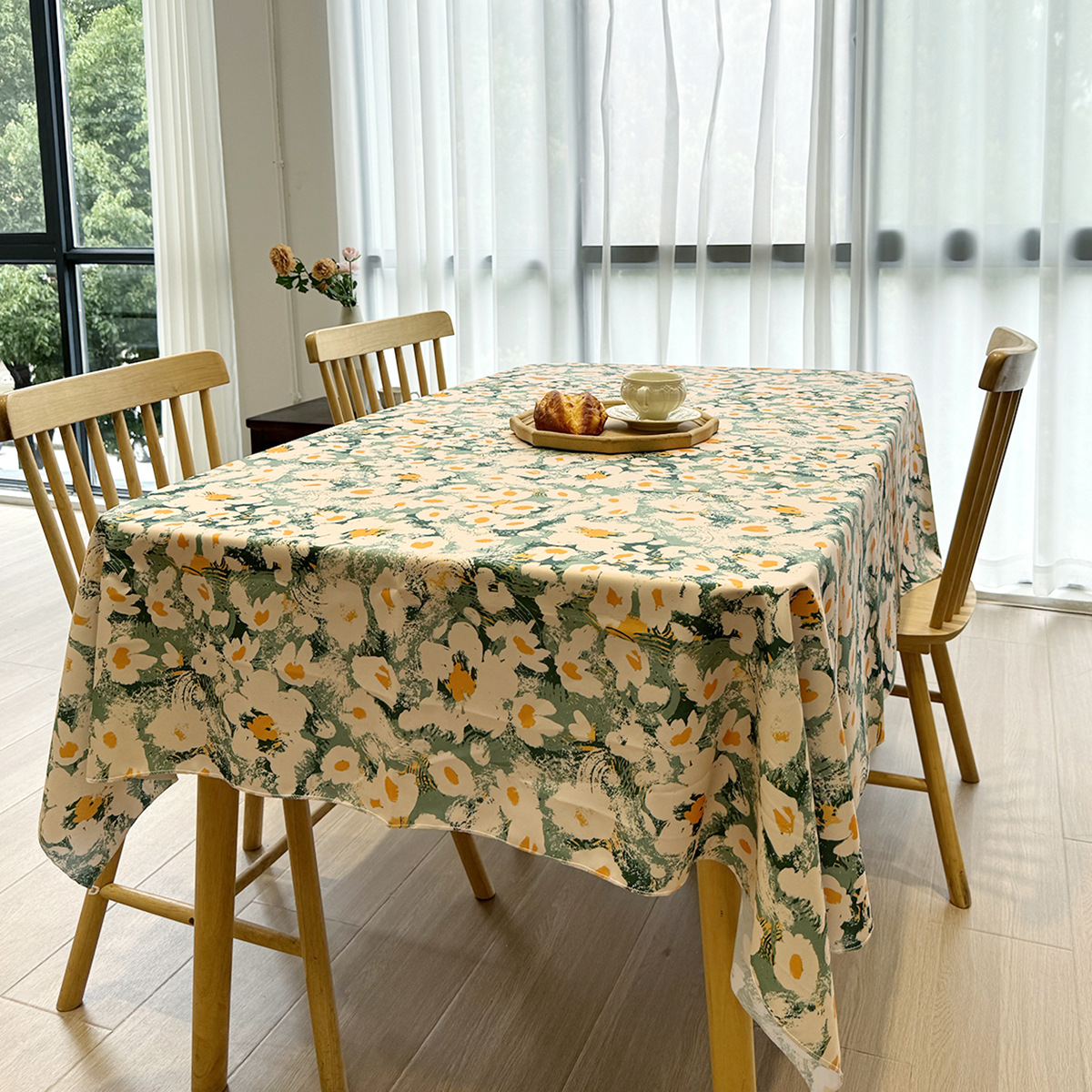 H457 high quality floral fabric tablecloth coffee table