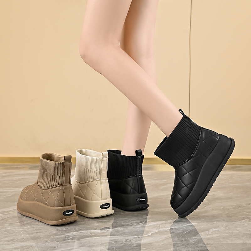2025 New winter warm high cut cotton women's boots designer snow trendy casual shoes