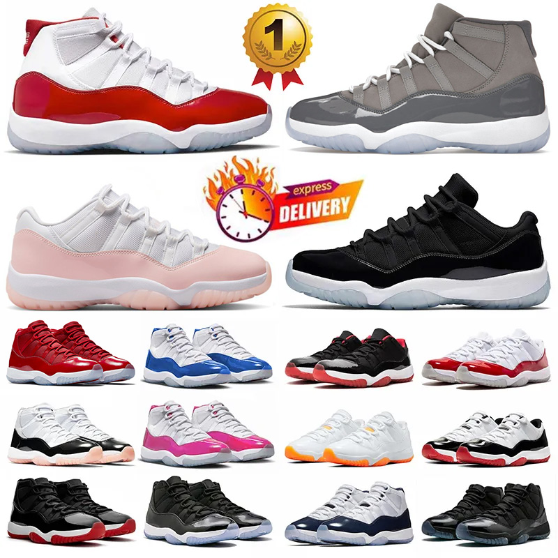 Cherry 11s Cool Grey 11 Gratitudes Basketball Shoes Space Jam Low Neapolitan Cap and Gown Gamma Blue Concord Bred Pink Men Women Sports Sneakers