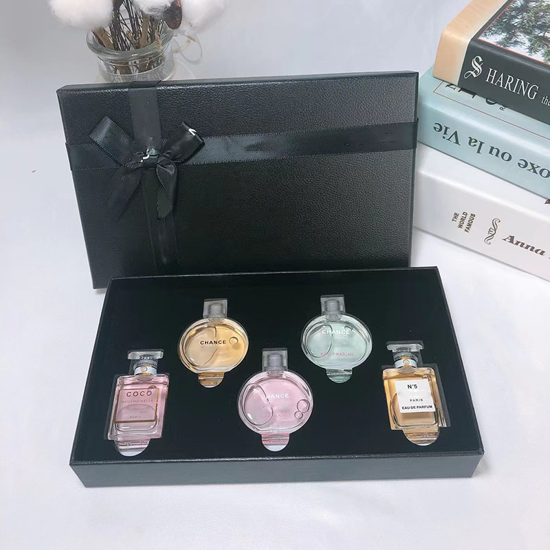 CHANCE COCO Luxury Female Perfume Suit 7.5 MLX5 Women Body Spray EDP Cologne Set Natural Long Lasting Pleasant Fragrance Ladies Charming Scent for Gift Wholesale