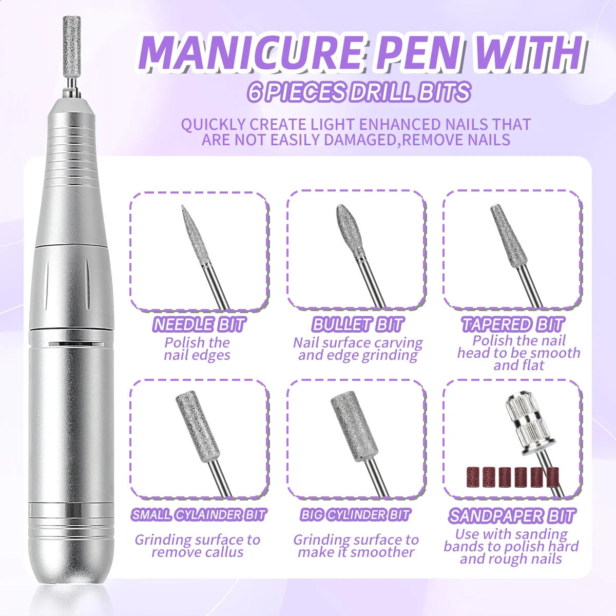 45000RPM nail drill portable nail polish gel sander electric professional nail lathe with LCD display nail art tool 241116