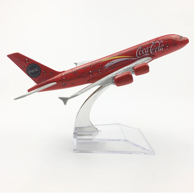 1 400 Scale 16cm COLA Airlines Airbus A380 Metal Alloy Airplane Aircraft Model Decoration Plane Kids Christmas Gift Collectible 241116