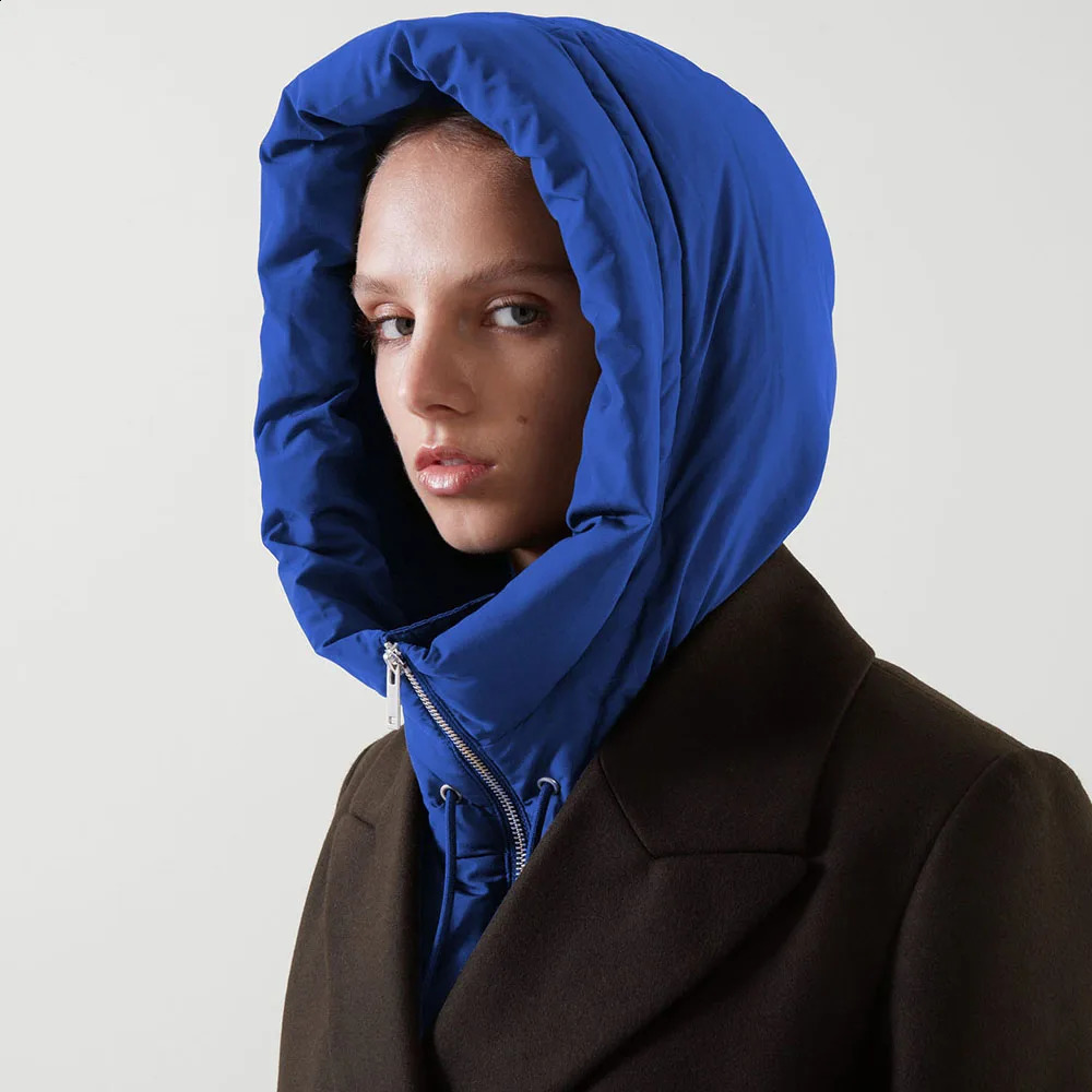 Winter coat scarf hooded false collar hat jacket collar ring scarf collar warm zipper fashionable ultra light warm 241116