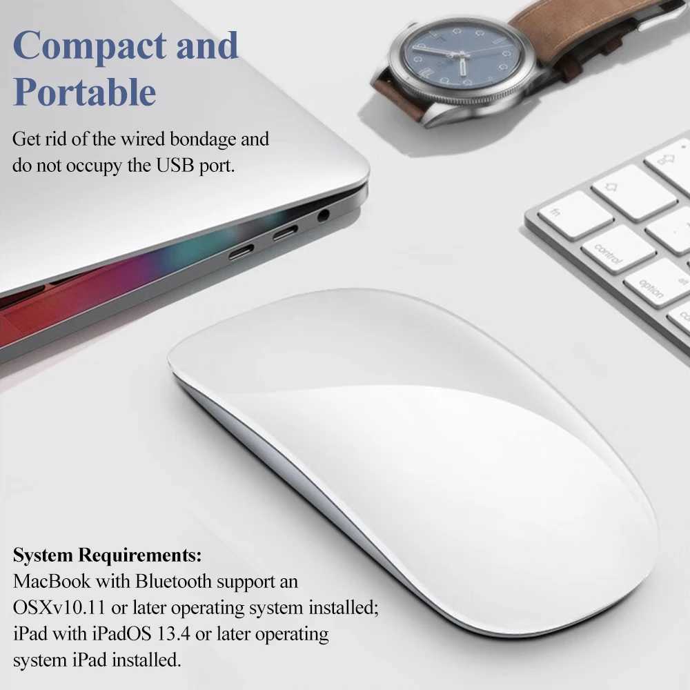 A quiet ultra-thin wireless touch mouse suitable for charging iPad/iPhone with a tablet/Book Pro/Book Air Y241116