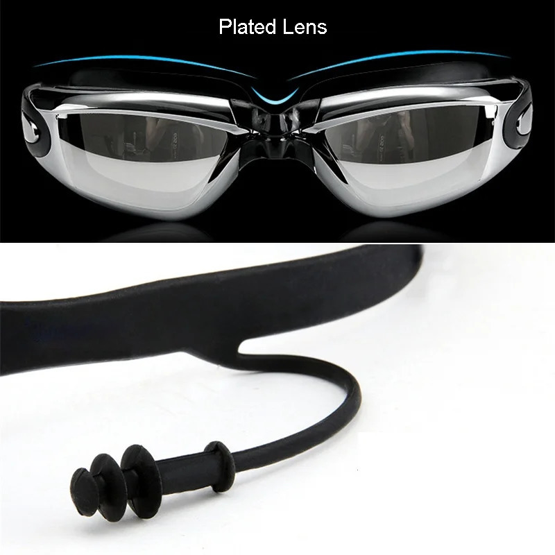 Men Swimming Shorts Waterproof Competition Swim Equipment Goggles with Ear-plug Cap Case Trunks Briefs Swimwear Half Pants 240410