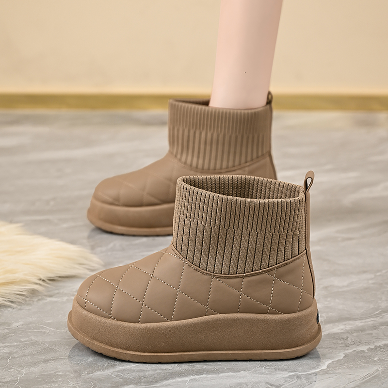 2025 New winter warm high cut cotton women's boots designer snow trendy casual shoes