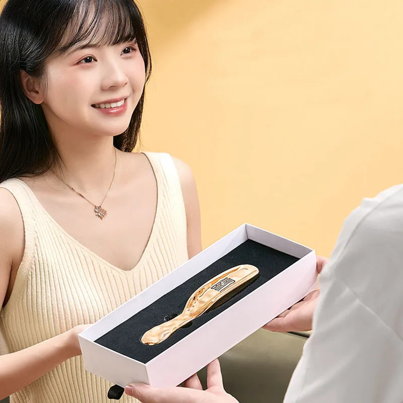 High end style massage comb - fine air cushion comb with electroplated gift box hair comb 241116