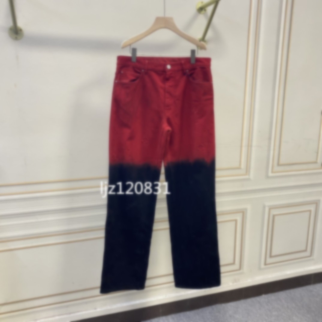 2024SS Spring and Autumn Designer New Men's Jacket Set Diamond Letter Spliced Denim Jacket Embroidered Letter Women's Gradient Pants Jeans Set arc jacket 3158 S-XL