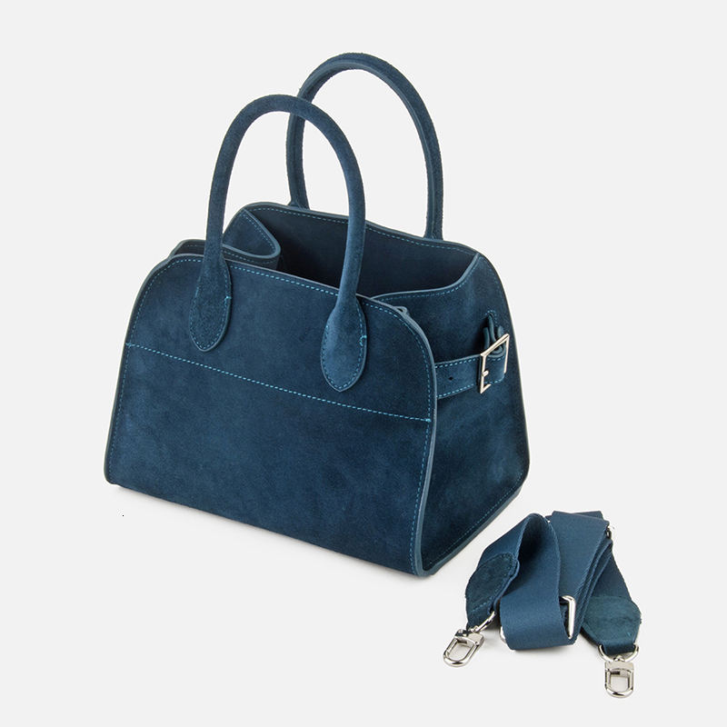 Donna-In Suede Handbag Genuine Cow Leather Casual Tote Bag For Women Brown Solid Large Capacity Commute Travel Bags BagVoyage