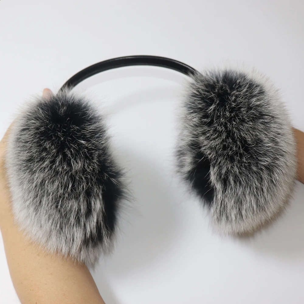 ly arrived womens plush real fox fur earmuffs winter womens large canopy fox fur fluffy earmuffs warm 100% real fox fur earmuffs 241116wwbj