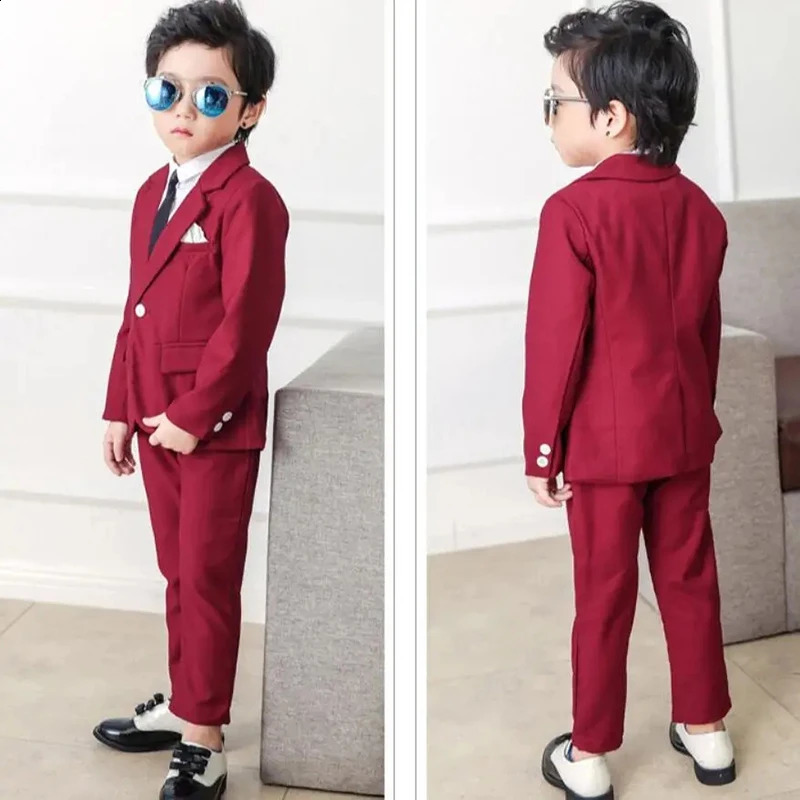 2024 Boys Suits for Weddings Blazer Pants Kids Formal Clothes Dresses Children Party Sets Classic Teeanger Boy School Uniform 241116