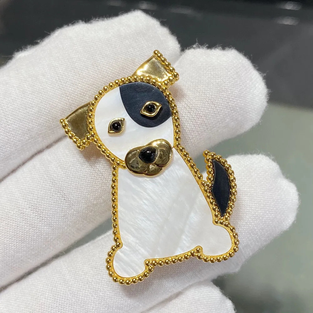 Quality V Gold Natural Gemstones Animal Brooch er Collar Pin Badge 241116