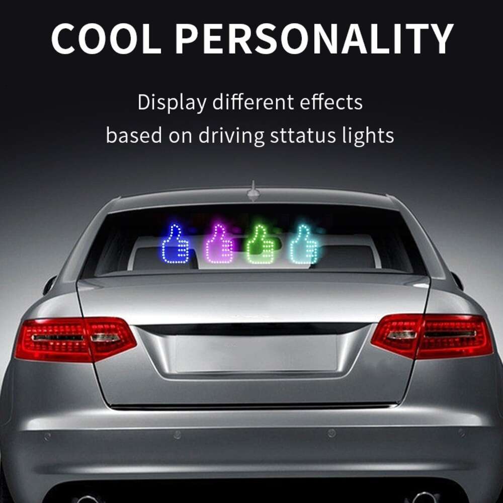 9 Styles New Car Funny Finger with Remote Control LED Luminated Gesture Light Hand Lamp Sticker Glow Panel for Rear Windshield