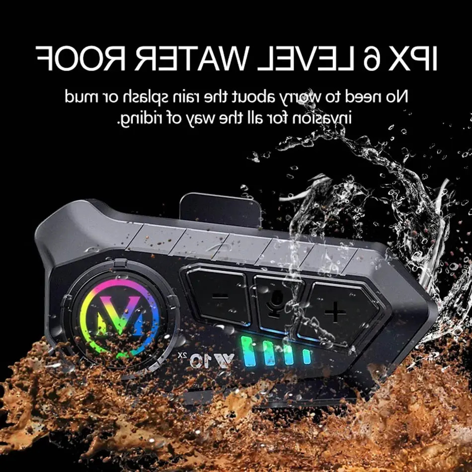 New Y10 2X Helmet Intercom For Motorcycle Bluetooth 5.3 Wireless Ipx6 Waterproof Noice Reduction Handsfree Headsets Intercomunicador