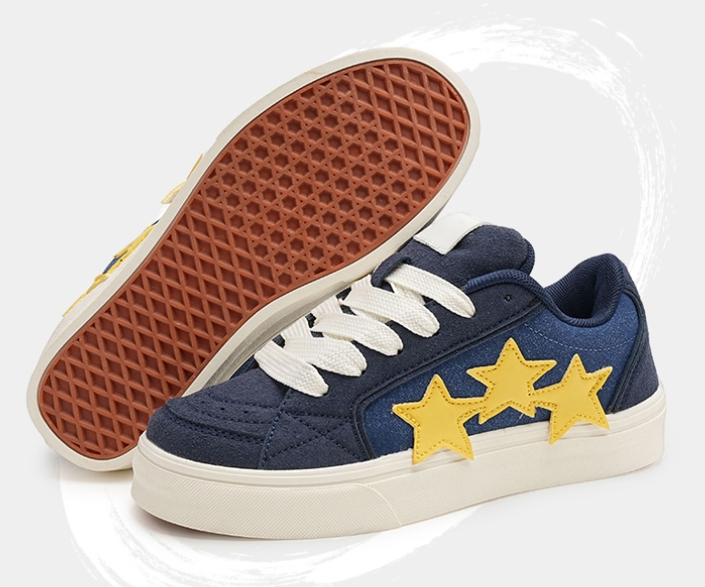 Casual Print Star Round Toe Versatile Shoes for Women, Blue/Green 4 dd829