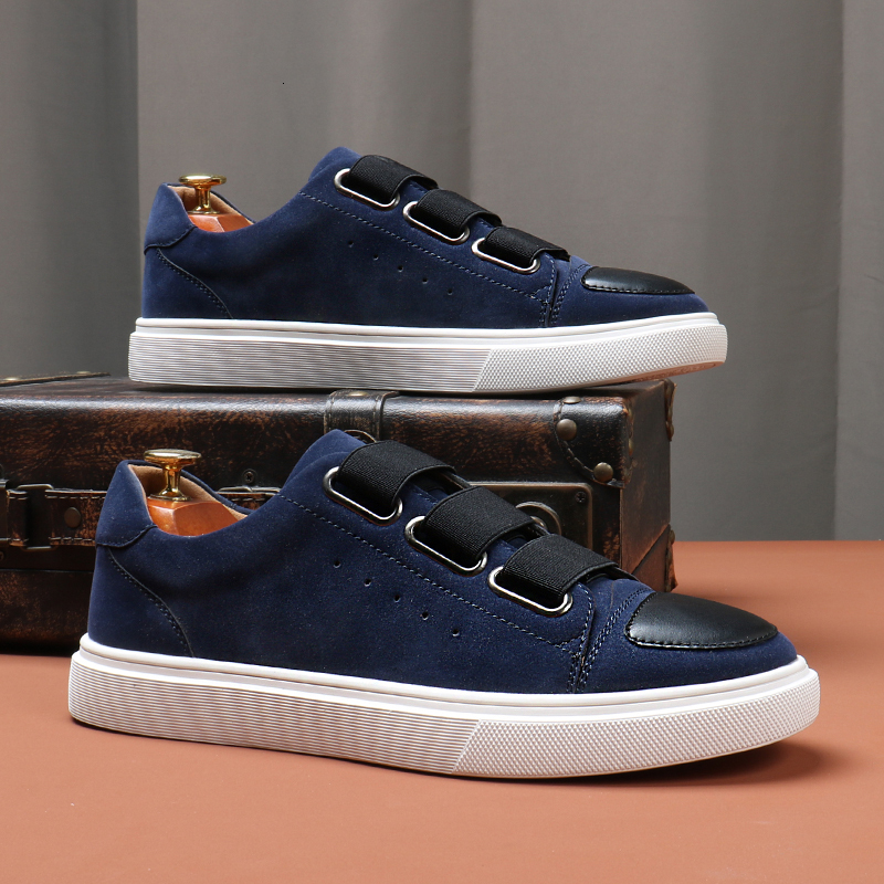 Fashion Men's Skateboard Men Casual Slip-On Leather Shoes Mens Outdoor Driving Flats