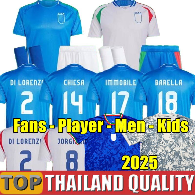 3XL 4XL italy 2024 soccer jerseys 125th anniversary RETEGUI TONALI 2025 italia football shirt JORGINHO BARELLA SPINAZZOLA LOCATELLI top men kids kits goalkeeper
