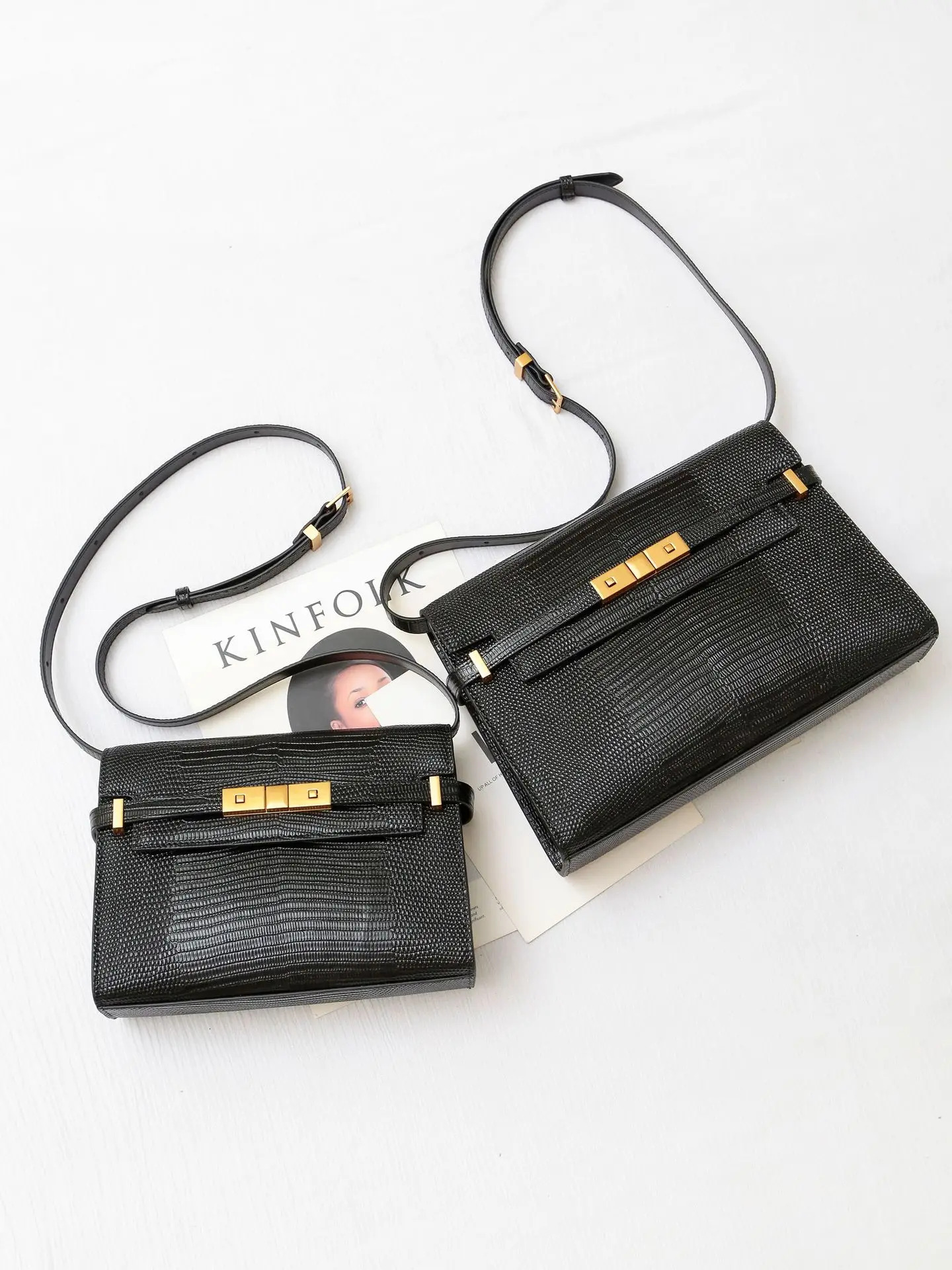 New Arrvial Women Genuine Leather Shoulder Bags High Quality Crocodile Handbags Ladies Messenger Bag Day Clutches Black