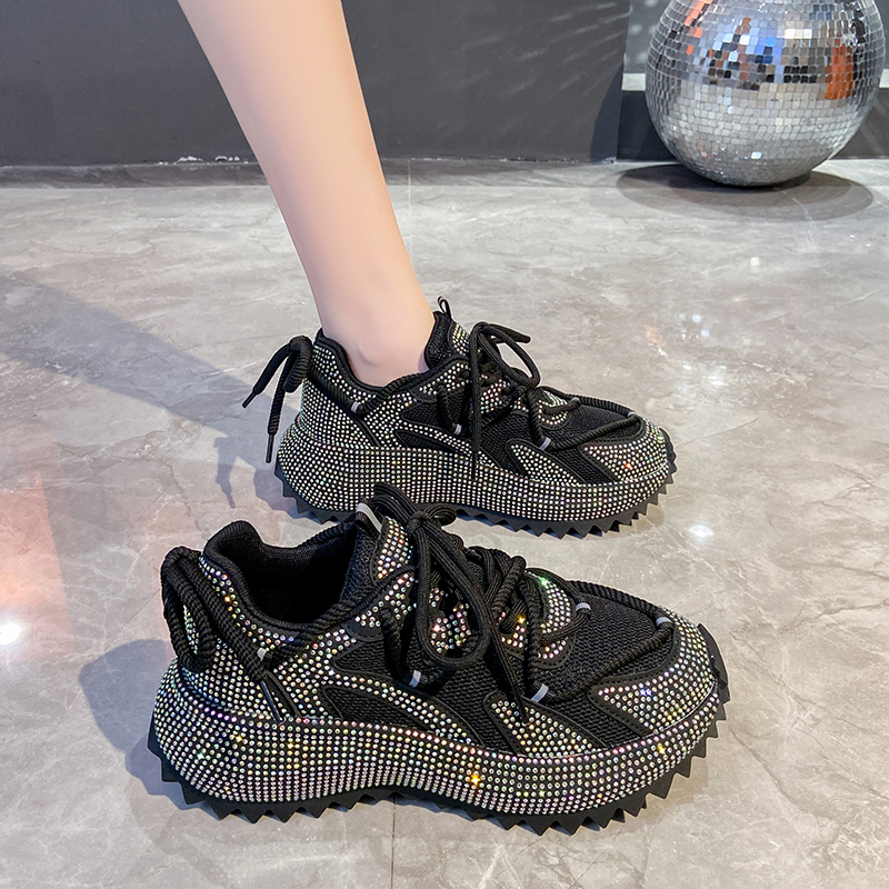 Full Diamond Running Shoes Thick soled Breathable Sports Water Diamond Casual Versatile Women's Shoes Sports Shoes Luxury casual shoes Designer s