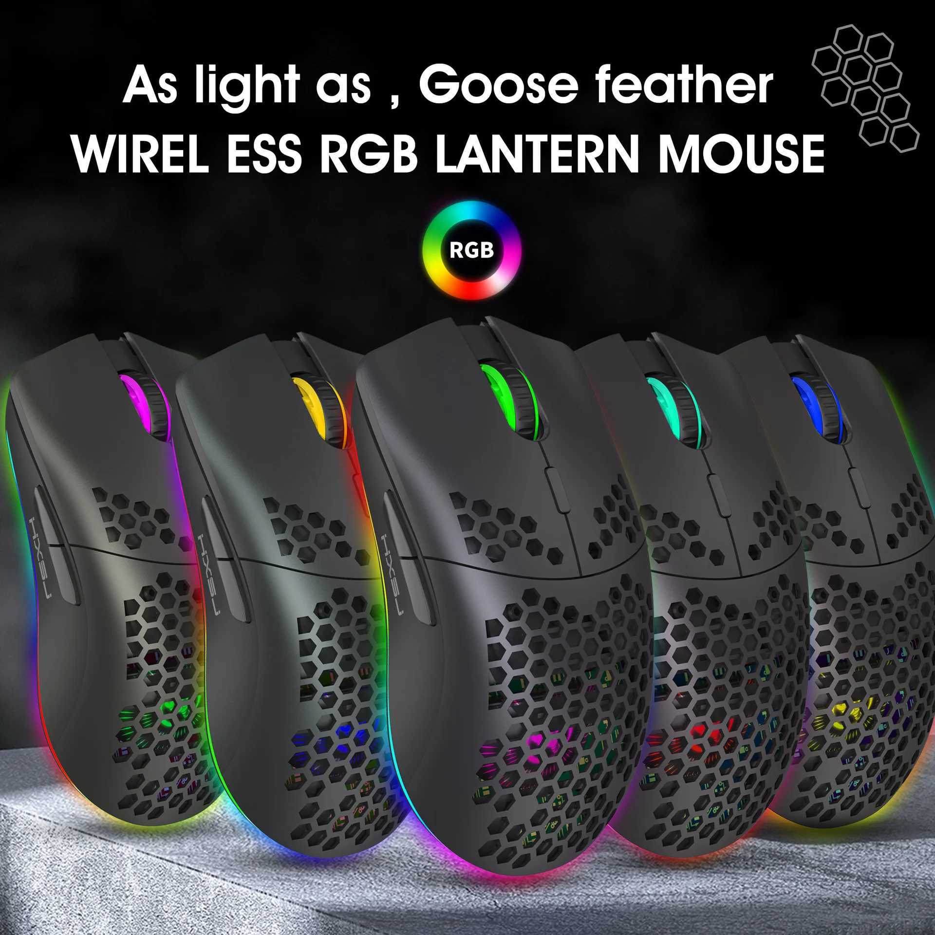 New T66 rechargeable USB 2.4G wireless cellular gaming mouse with RGB lighting M gaming mouse for laptops desktops PCs and CPUs Y241116