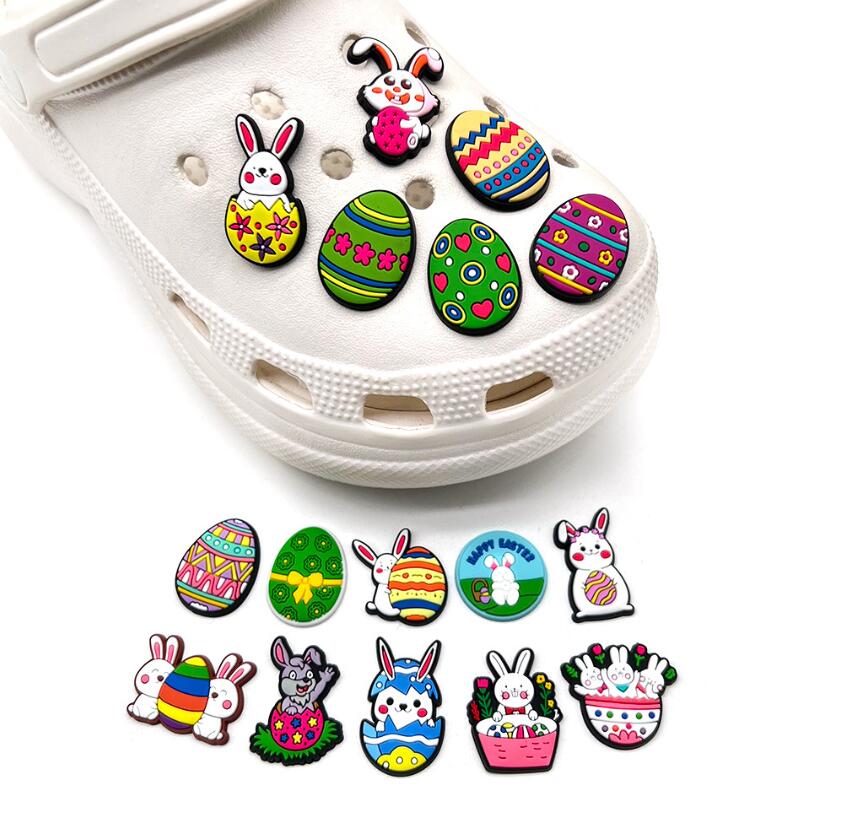Shoe Parts Accessories Charms Pvc Cartoon Clog Decoration Buckle Pins Charm Buttons easter Drop Delivery Dhp9H