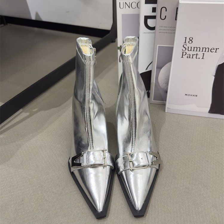 Autumn/Winter New High-end Pointed Thin Heel High-heeled Boots.