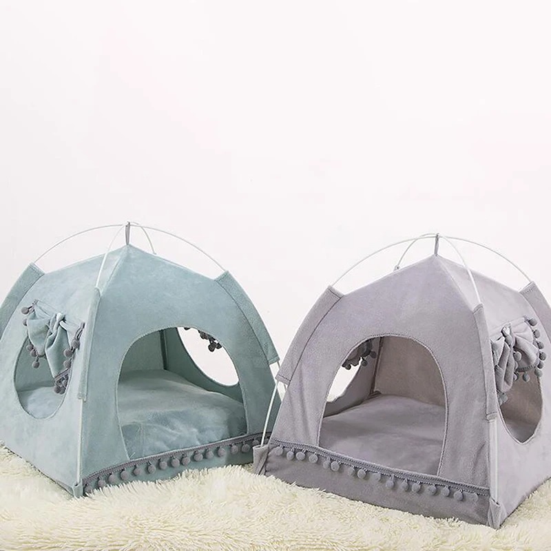 Pet Tent Bed The General Teepee Closed Cozy Hammock with Floors Cat House Pet House Accessories