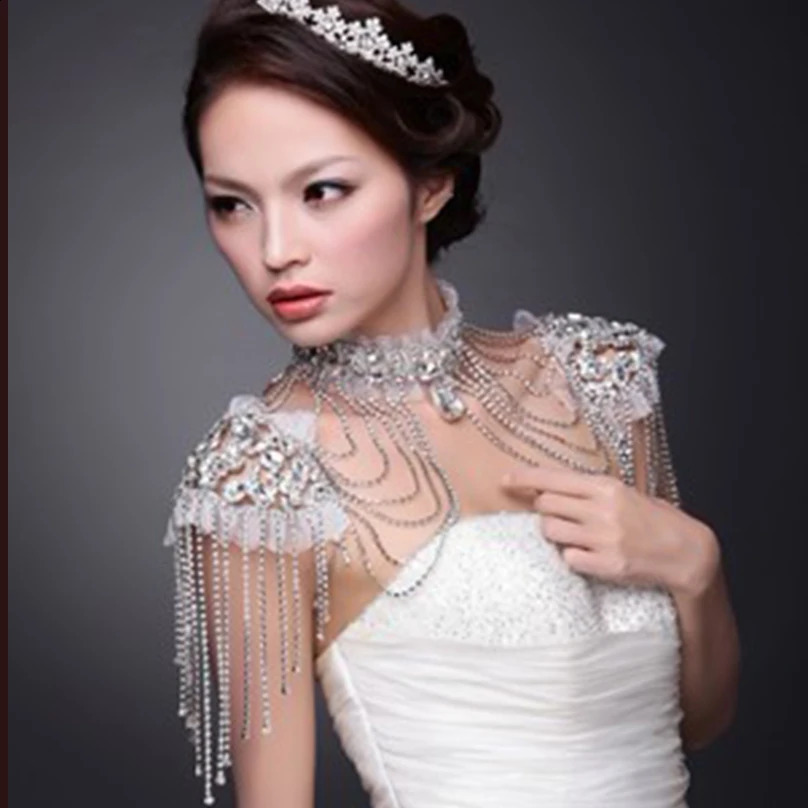 Bridal Chain Tassel Shoulder Straps Bridal Beads Lace Jewelry Crystal Accessories Wedding Necklace Jewelry 241116