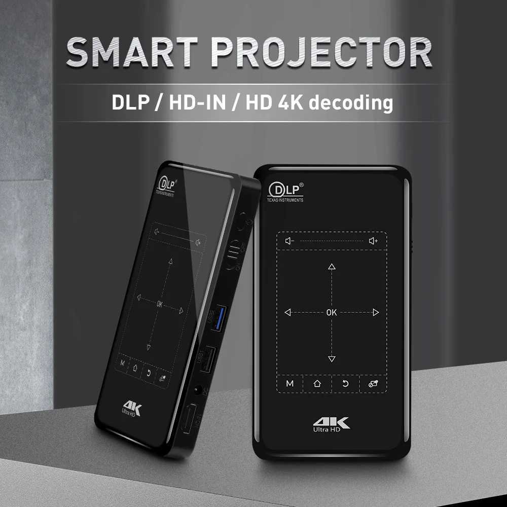 Projectors Top! P09-II Portable DLP Mini Pocket Projector Android 9.0 2GB RAM 32GB WIFI 5 BT4.2 4K HD Beam Home Theater LED Video Projector Q241116