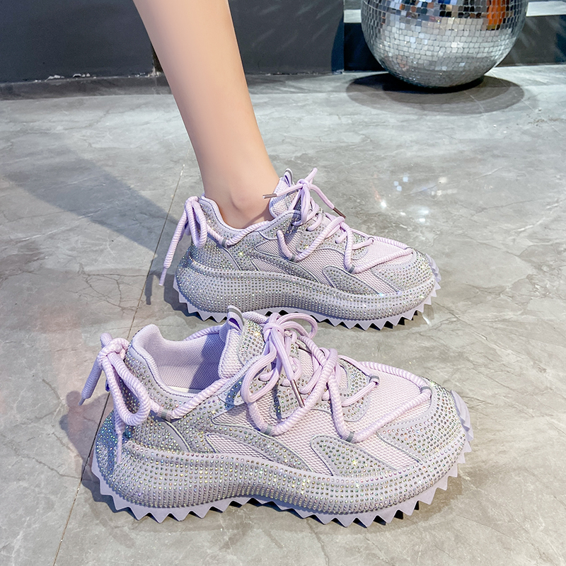 Full Diamond Running Shoes Thick soled Breathable Sports Water Diamond Casual Versatile Women's Shoes Sports Shoes Luxury casual shoes Designer s