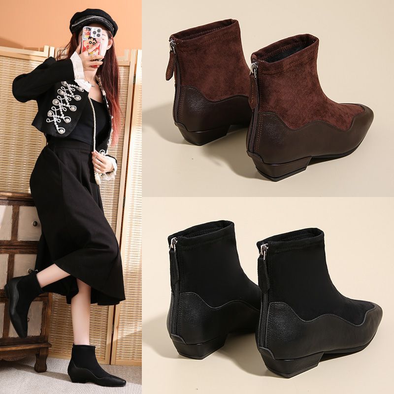 Autumn/Winter Suede Retro Fashion Versatile Short Boots.