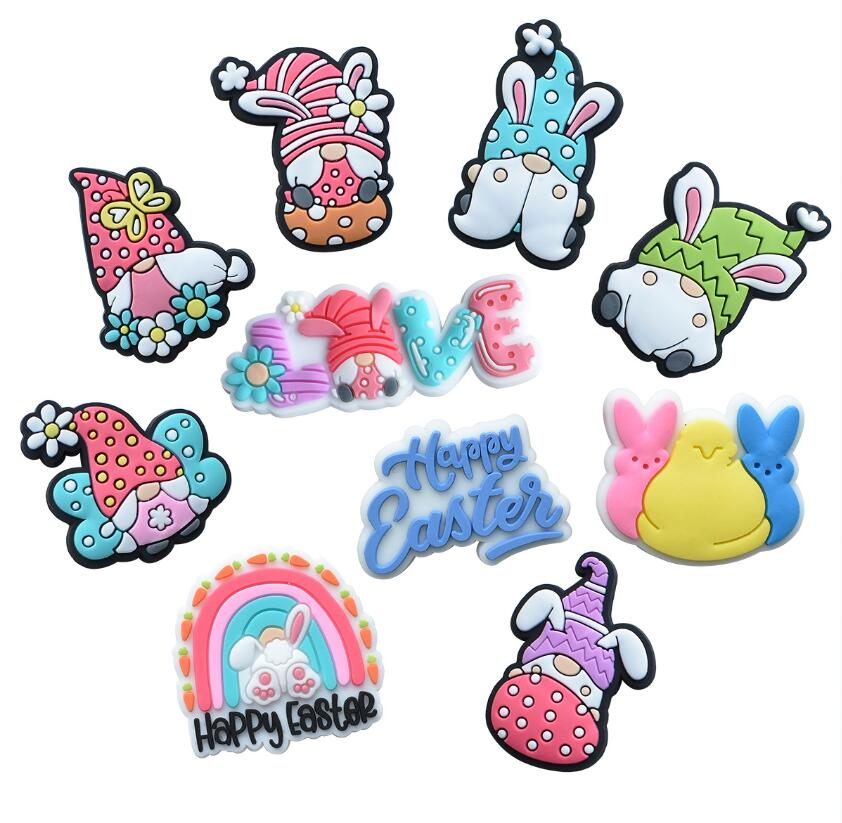 Shoe Parts Accessories Charms Pvc Cartoon Clog Decoration Buckle Pins Charm Buttons easter Drop Delivery Dhp9H
