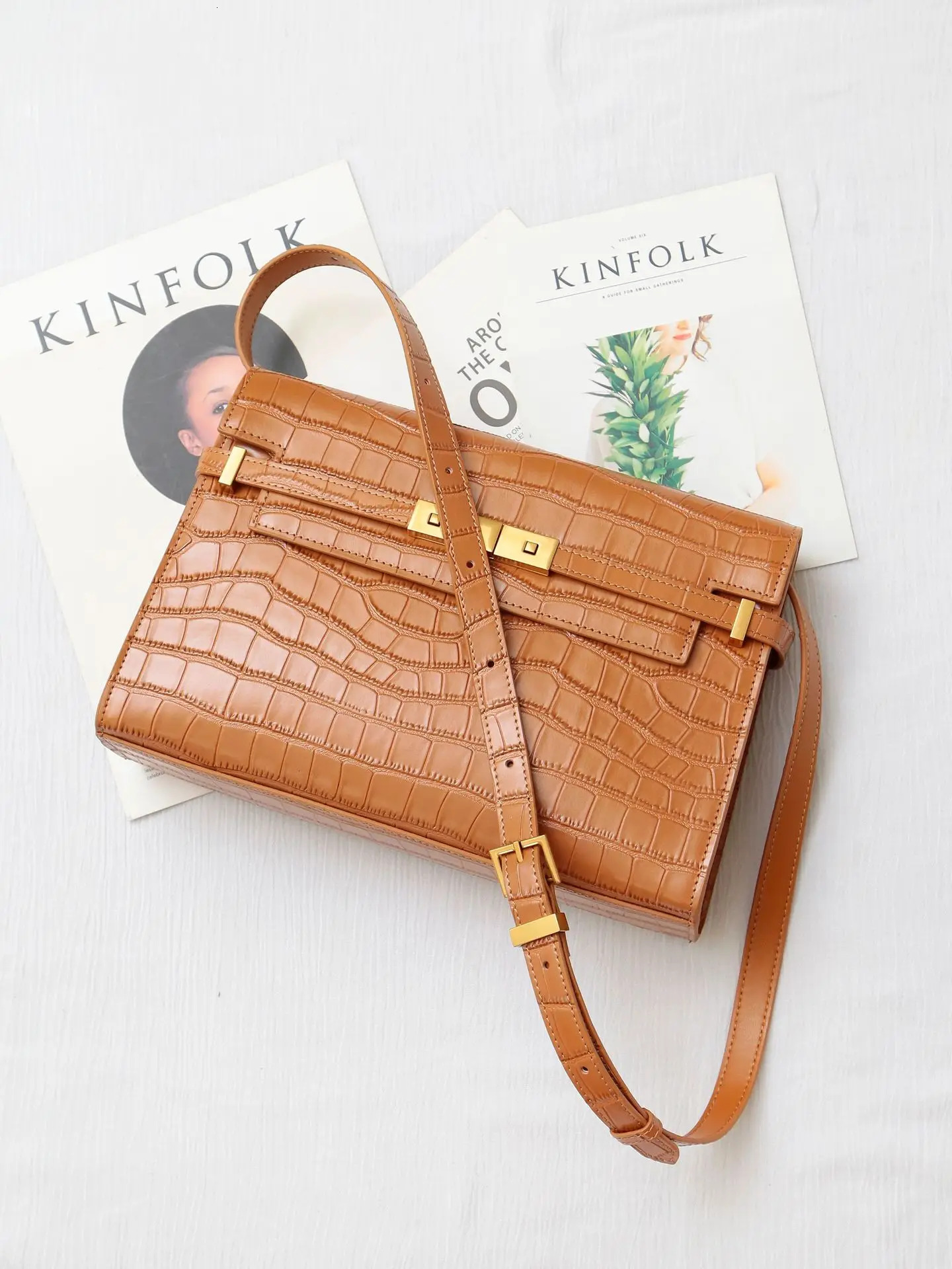New Arrvial Women Genuine Leather Shoulder Bags High Quality Crocodile Handbags Ladies Messenger Bag Day Clutches Black