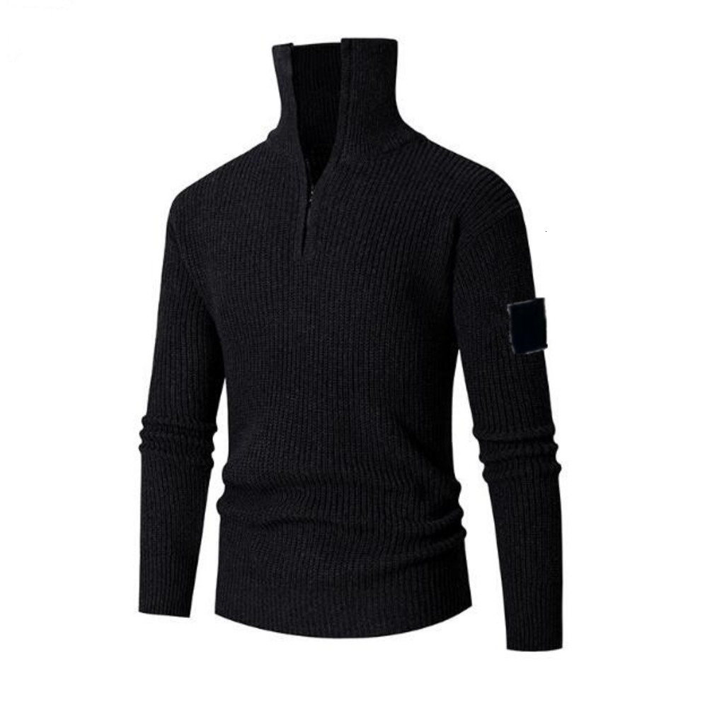 25ss stones jacket islands cargo jumper Brand new men's sweater simple couple lazy style solid color zipper men's sweater outer wear pullover jacket