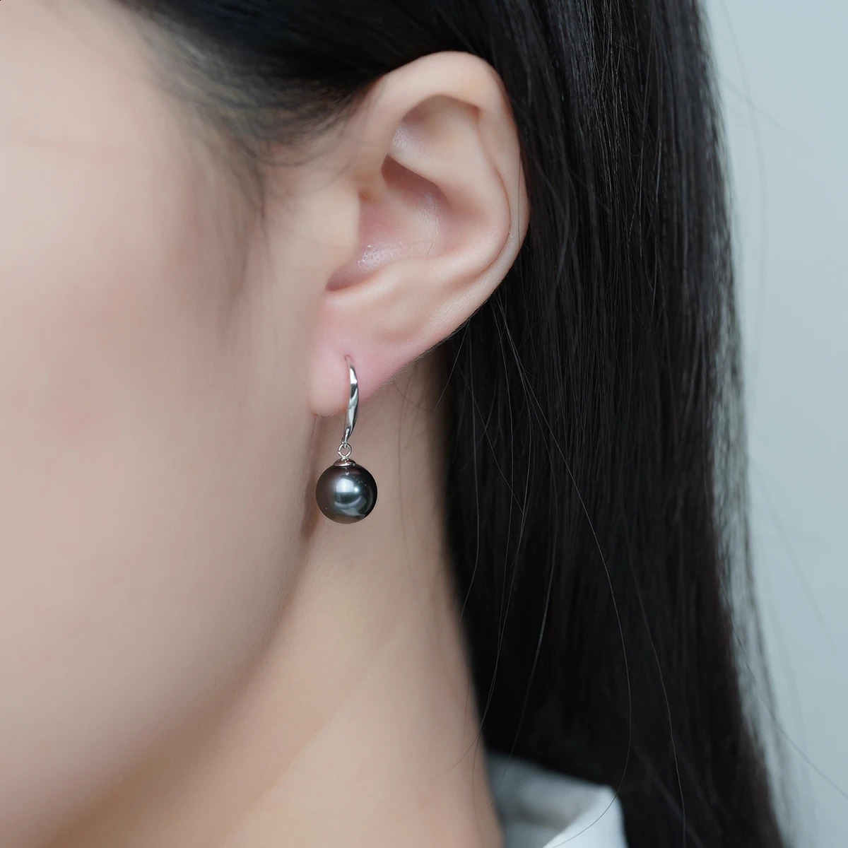 AnuJewel 18K pure gold 9-10mm 8-9mm Tahitian black pearl sea pearl pendant earrings suitable for womens exquisite jewelry 241116