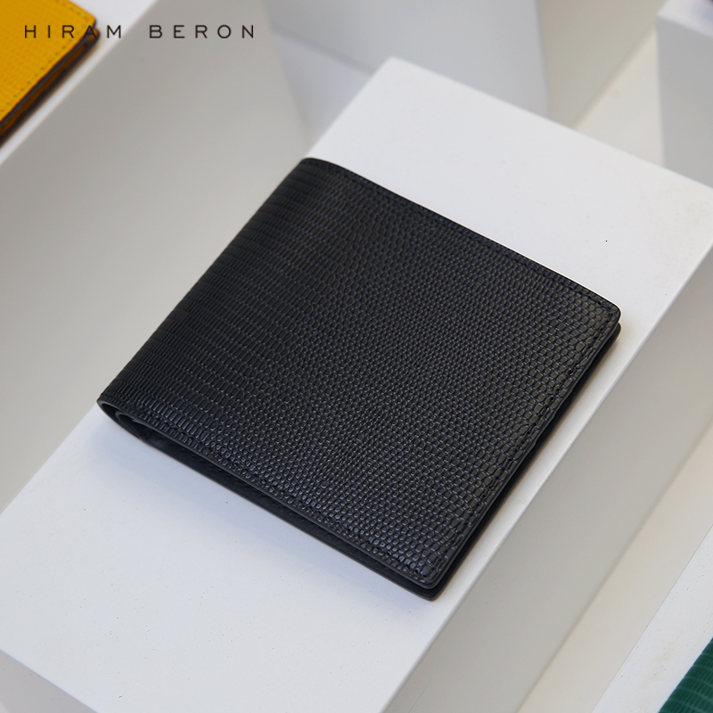 Hiram Beron Men Brand Italian Leather Lizard Pattern Card Case Gift For Him Dropship Leather Business Style BagVoyage